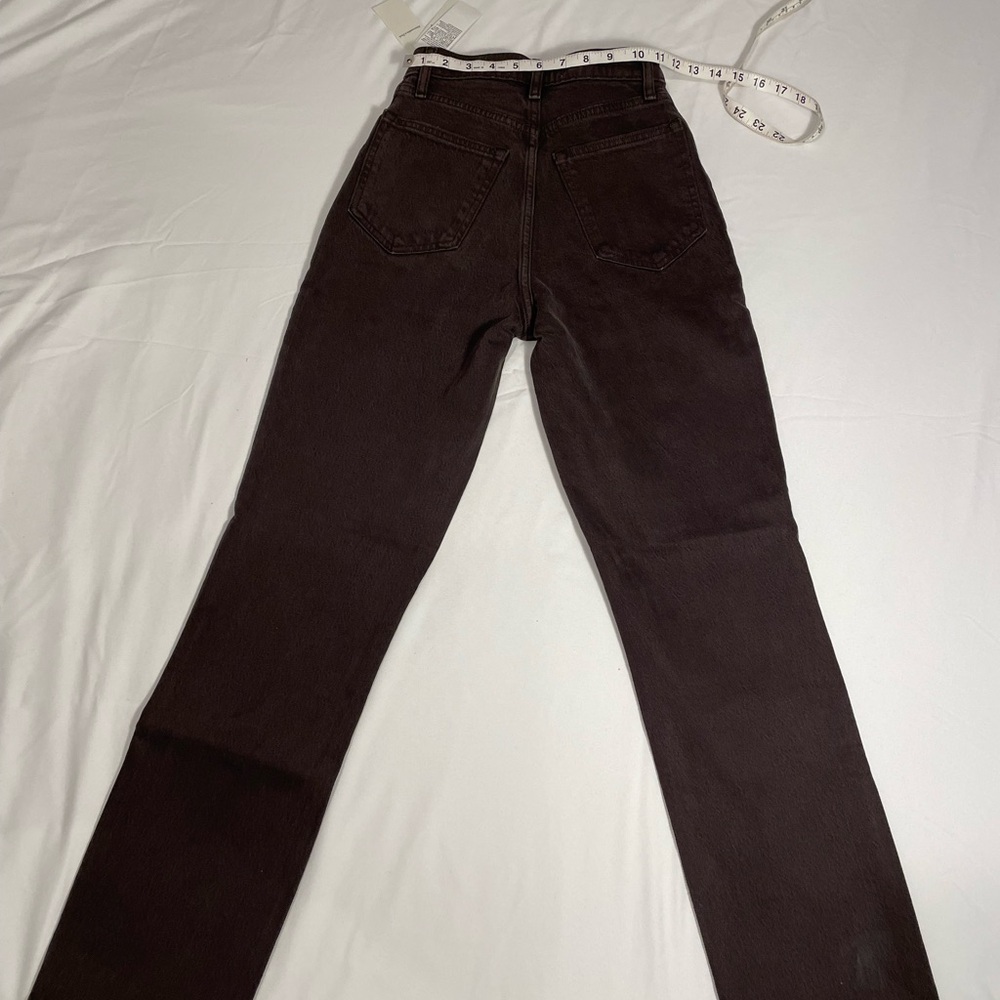 NWT Abercrombie & Fitch Curve Love 90s Straight Jeans Dark Brown Size 23”